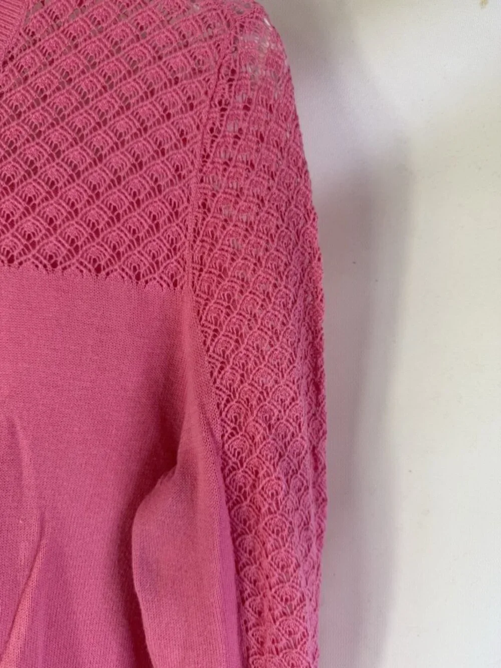 Lilly Pulitzer Sweater Cotton Lightweight Crochet Contrast - Picture 3 of 11